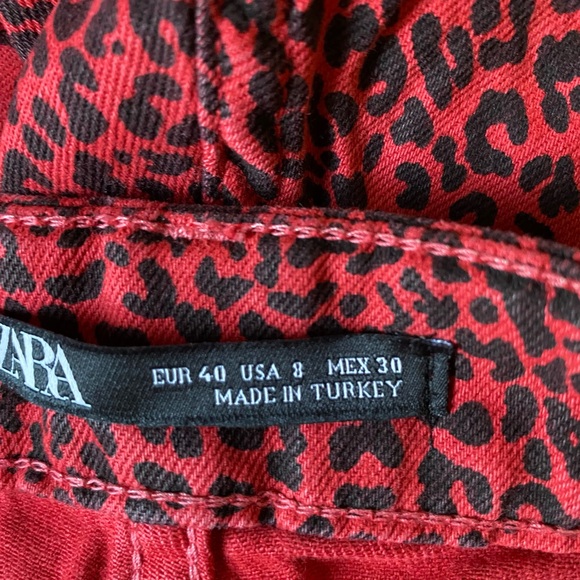 Zara Mid-Rise Skinny Jeans Red Size 8 New - Picture 11 of 16